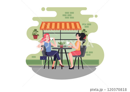 Happy people meeting in a coffee shop. 120370818