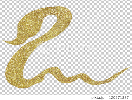 New Year's material, Year of the snake, calligraphy, gold 120371887
