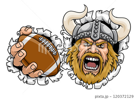 Viking American Football Ball Team Mascot Man Viking American Football Ball Team Mascot Man 120372129