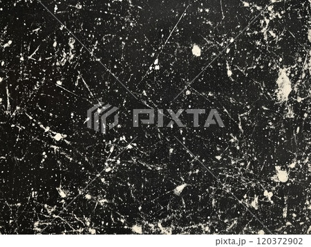 Black distressed background with white particles and lines. 120372902