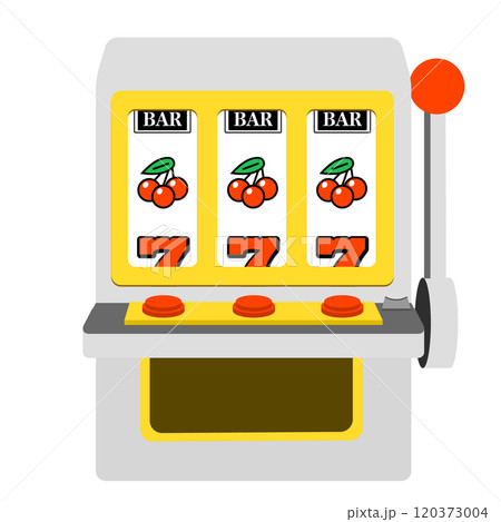スロットマシンのイラスト チェリー揃い スロットマシンのイラスト チェリー揃い 120373004