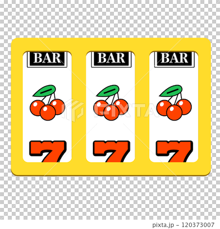 （フレームのみ）スロットマシンのイラスト　 120373007