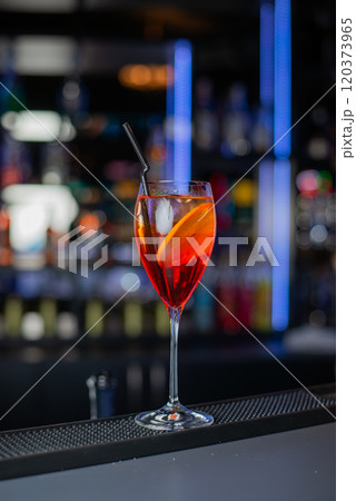 Cocktails set on a bar at Casino. Cocktails assortment. 120373965