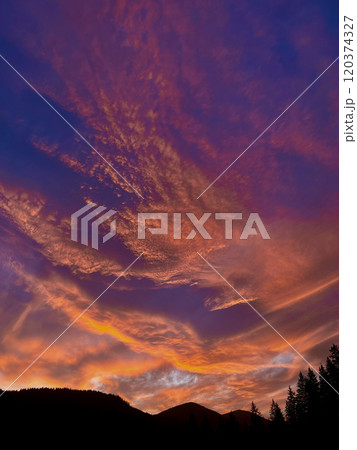 sunrise in the carpathian mountains 120374327