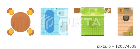 Furniture Room Object and Interior Item Vector Set 120374339