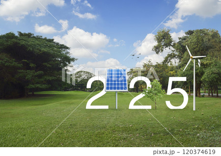 Happy new year 2025 ecological cover concept 120374619