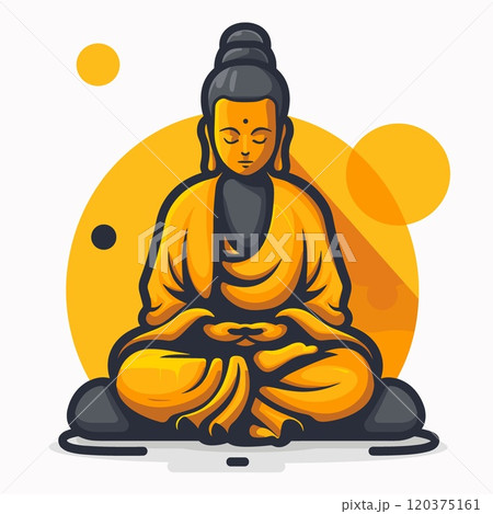 Buddha meditating in lotus position, vector illustration. Buddha meditating in lotus position, vector illustration. 120375161