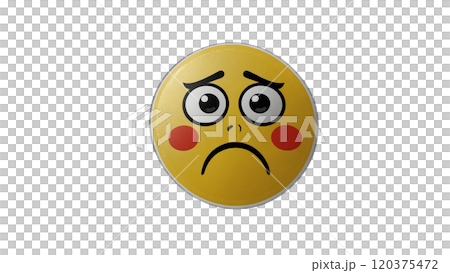 The yellow sticker shows a sad emotion 120375472