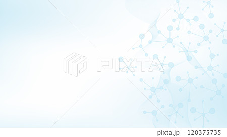 Molecular abstract structure background. Scientific vector illustration with molecule DNA. Medical, science and technology concept for banner template or header 120375735