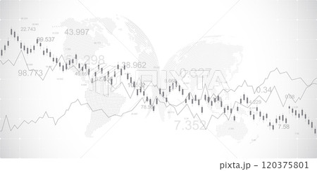 Stock market or Forex trading graph in graphic concept for financial investment or economic trends business idea design. Worldwide finance background. Vector illustration 120375801