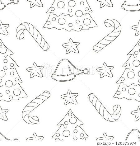 Christmas background. Coloring pattern in hand draw style 120375974
