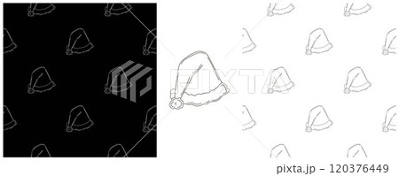 New Year. Set Monochrome pattern in hand draw style New Year. Set Monochrome pattern in hand draw style 120376449