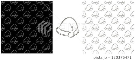 New Year. Set Monochrome pattern in hand draw style New Year. Set Monochrome pattern in hand draw style 120376471