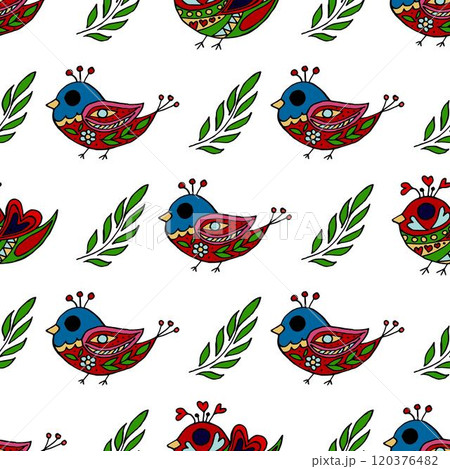 Seamless pattern. Folk ornament. Pattern in hand drawn style 120376482
