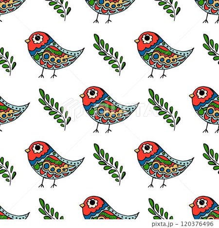 Seamless pattern. Folk ornament. Pattern in hand drawn style Seamless pattern. Folk ornament. Pattern in hand drawn style 120376496