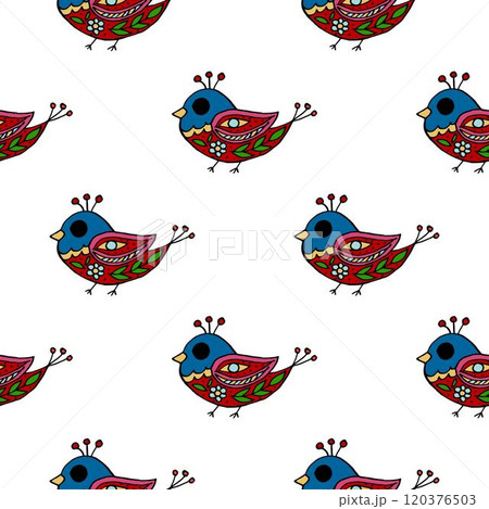 Seamless pattern. Folk ornament. Pattern in hand drawn style 120376503