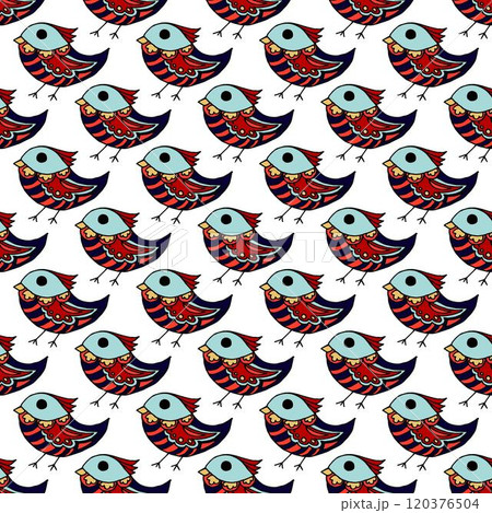 Seamless pattern. Folk ornament. Pattern in hand drawn style 120376504