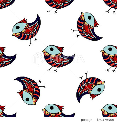 Seamless pattern. Folk ornament. Pattern in hand drawn style 120376506