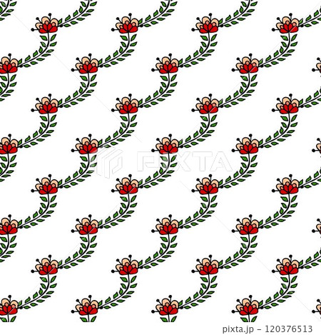 Seamless pattern. Folk ornament. Pattern in hand drawn style 120376513