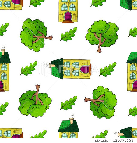 Seamless pattern with decorative colorful houses Seamless pattern with decorative colorful houses 120376553