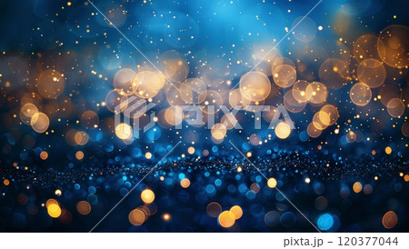 A vibrant display of colorful bokeh lights against a blurred blue background, featuring varying sizes of circular highlights. The image evokes a dreamy, festive atmosphere A vibrant display of colorful bokeh lights against a blurred blue background, featuring varying sizes of circular highlights. The image evokes a dreamy, festive atmosphere 120377044