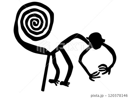 ナスカの地上絵　サル 120378146