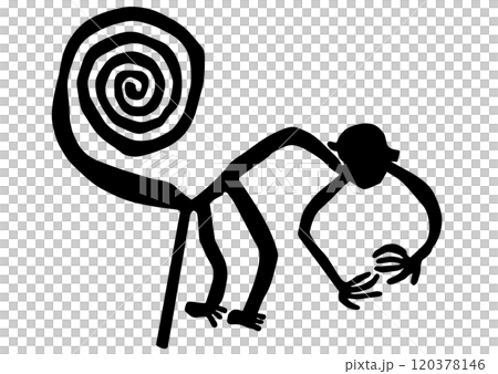 ナスカの地上絵　サル 120378146