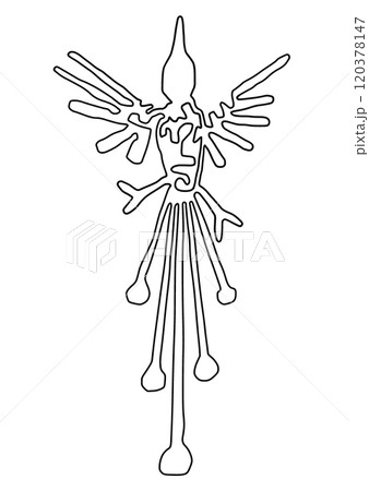 ナスカの地上絵　鳥 120378147