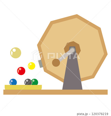 デフォルメされたガラポン抽選機のベクターイラスト 120378219