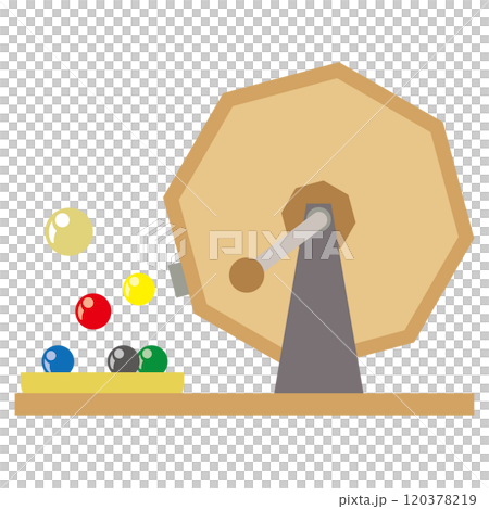 デフォルメされたガラポン抽選機のベクターイラスト 120378219