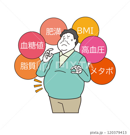 不健康な太った男性 120379413