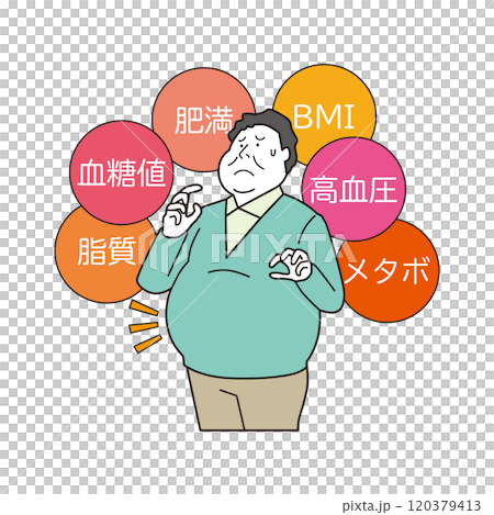 不健康な太った男性 120379413