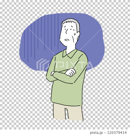 Anxious elderly man Anxious elderly man 120379414