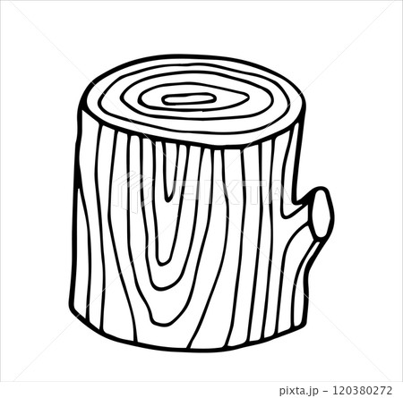 wooden lumber, simple doodle style illustration 120380272