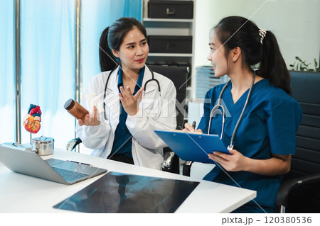 Medical team working on digital tablet healthcare doctor technology. 120380536