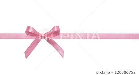 Beautiful pink gift bow isolated on white background 120380758