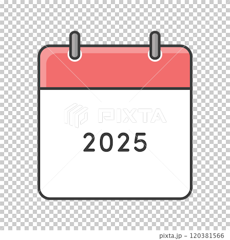 2025年的簡單日曆圖示-日曆插圖和年度規劃圖像素材 120381566