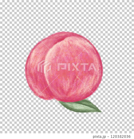 蠟筆風格桃子插畫 蠟筆風格桃子插畫 120382036