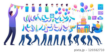 Constructor for creating a fun teen Man. Create your own character with a Set of hands and feet. Flat 2D characters N13 Constructor for creating a fun teen Man. Create your own character with a Set of hands and feet. Flat 2D characters N13 120382710