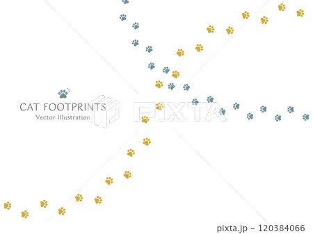 かわいらしい動物の足跡の背景素材のベクターイラスト 120384066