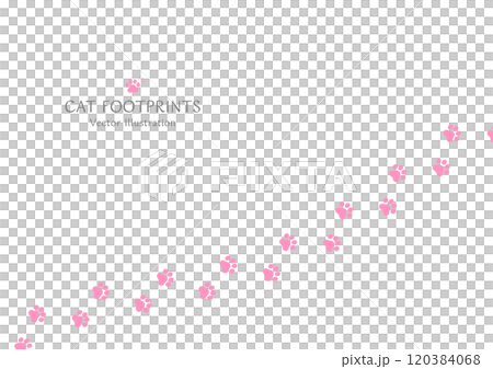 かわいらしい動物の足跡の背景素材のベクターイラスト 120384068