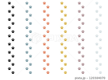 かわいらしい動物の足跡の背景素材のベクターイラスト 120384070