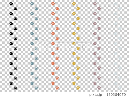 可愛動物足跡背景素材向量圖 120384070