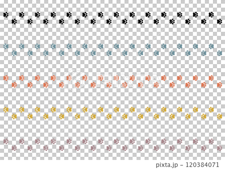 かわいらしい動物の足跡の背景素材のベクターイラスト 120384071