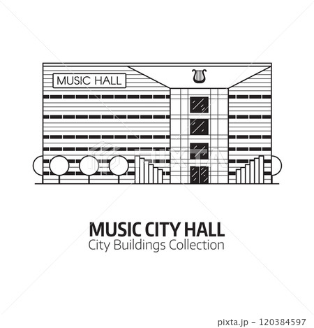 Music City Hall or Modern Philharmonic in Line Art 120384597