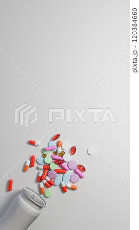 container pill mock up on white back drop 120384660