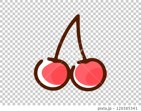 さくらんぼ_手描き 120385341