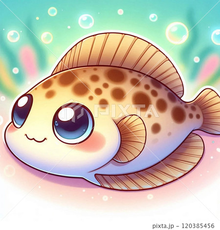 海底で休むヒラメ 海底で休むヒラメ 120385456