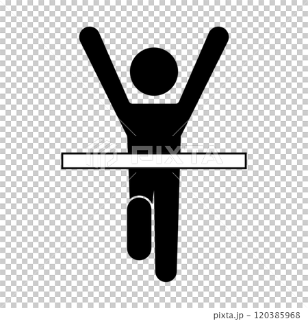 Silhouette of a person finishing a marathon 120385968