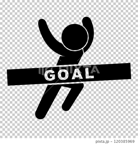ゴールする人のシルエット 120385969